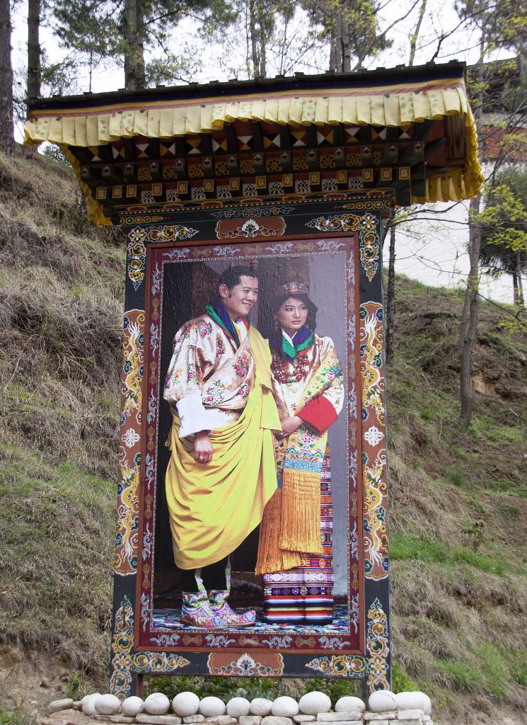 Le couple royal au Dzong de Jakar, vallée de Chamkhar [Bhoutan] - 2017