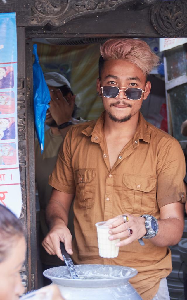 Vendeur de lassi, Thamel, Kathmandu - 2022